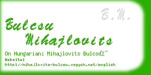 bulcsu mihajlovits business card